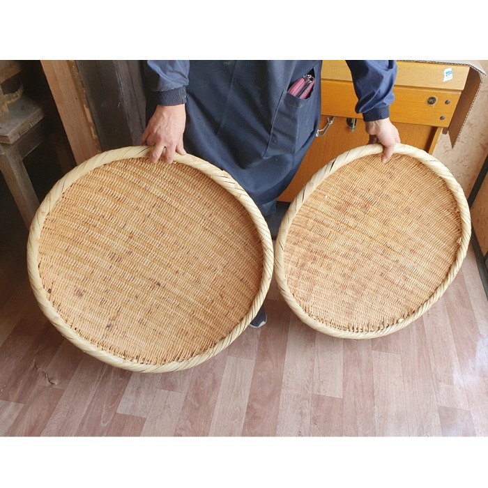 중고 납작한 대나무 채반 1점 임의배송 채반 소쿠리 전통 바구니
