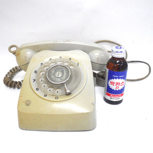 다이얼  전화기(회색)/낡은 전화/공중전화기/옛날전화기